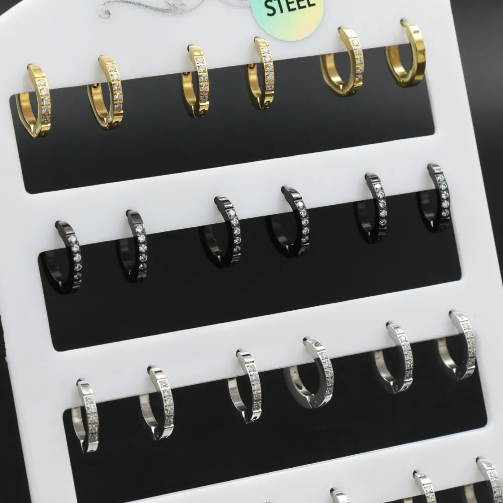 OPA-450-270-Cerchio Quadrato Zirconi 2x9 - Orecchini (Conf.12 Paia)_MIX_2