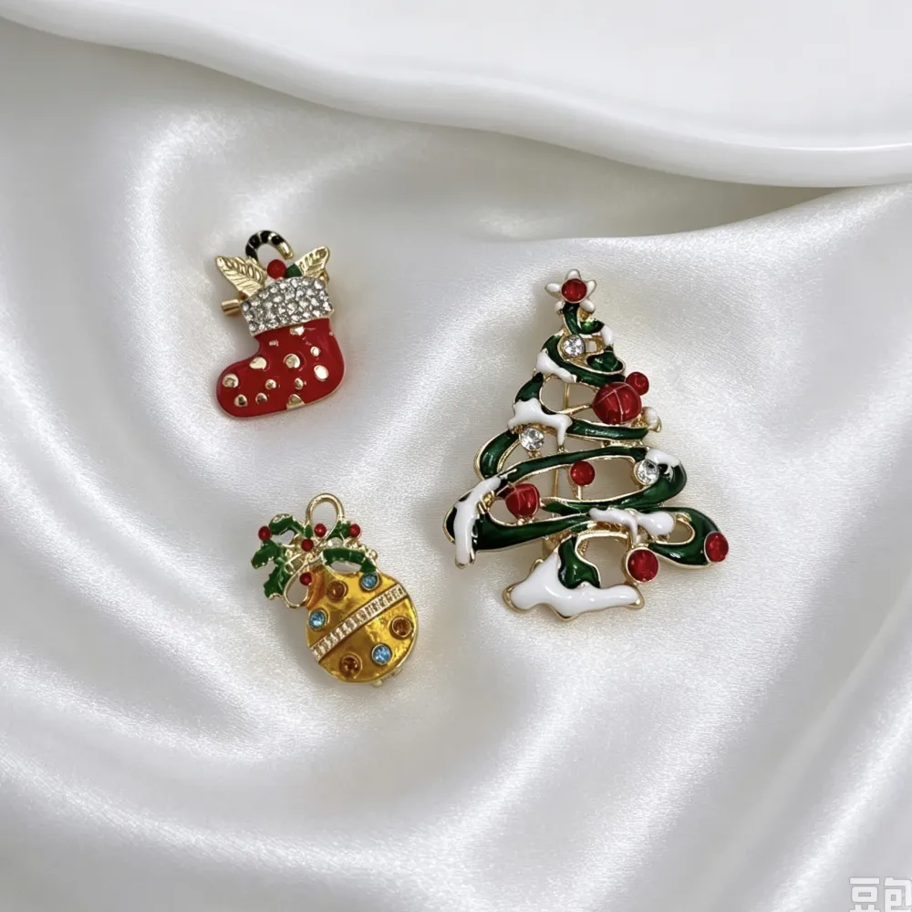 Albero di Natale calzino di Natale pallino di Natale-Set 3pz Spille di Natale - SPM-781-26