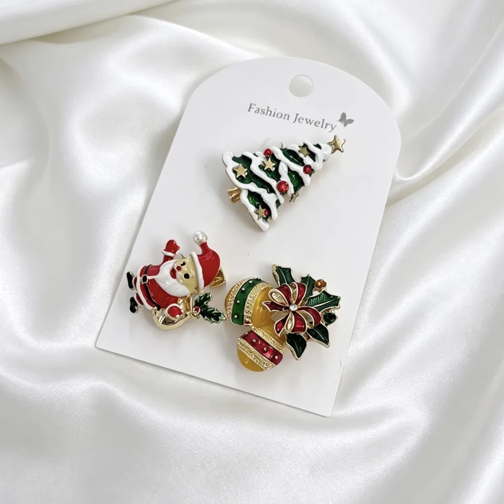 Palline di Natale albero di Natale Babbo Natale -Set 3pz Spille di Natale - SPM-781-27