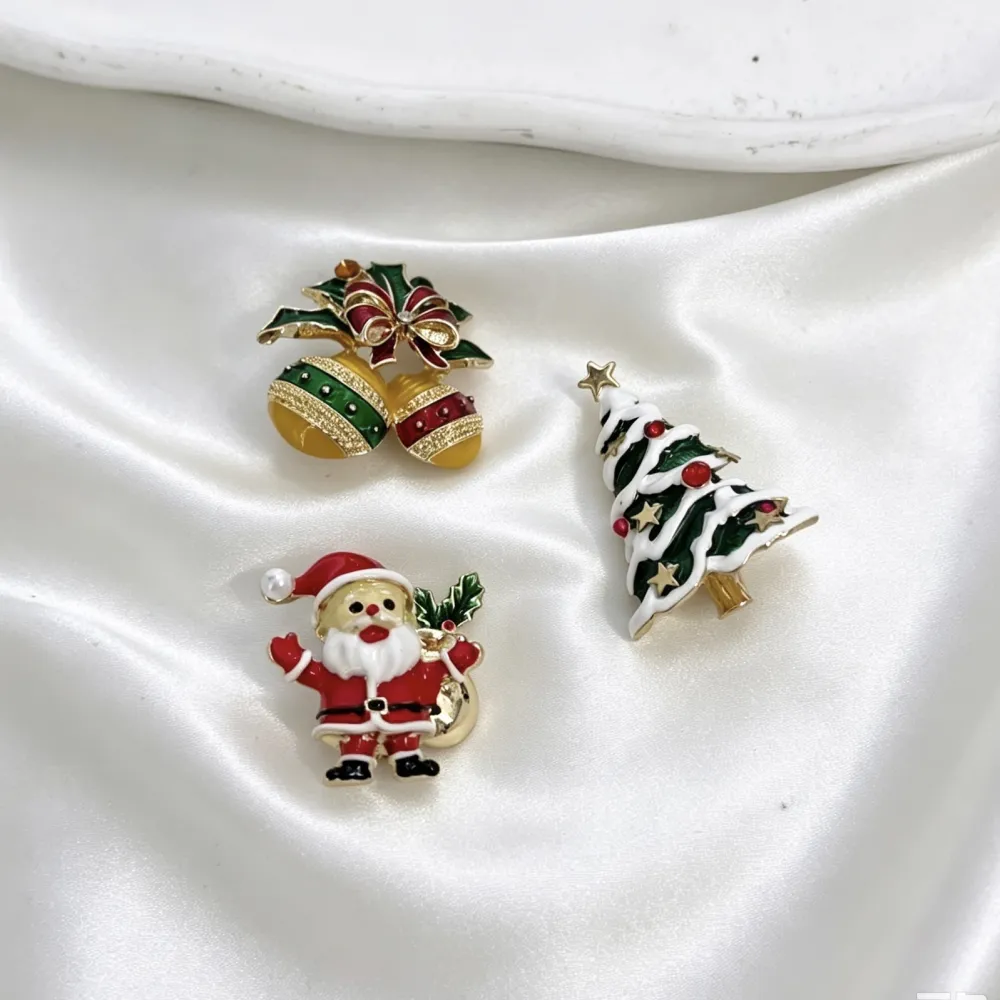Palline di Natale albero di Natale Babbo Natale -Set 3pz Spille di Natale - SPM-781-27