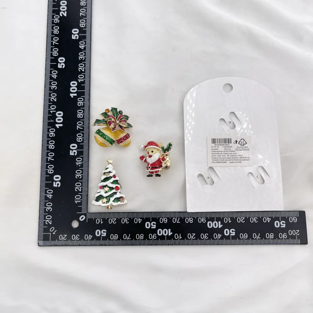Palline di Natale albero di Natale Babbo Natale -Set 3pz Spille di Natale - SPM-781-27