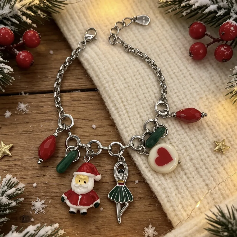 Babbo Natale e Ballerina-Bracciale in Acciaio - BR-732-708