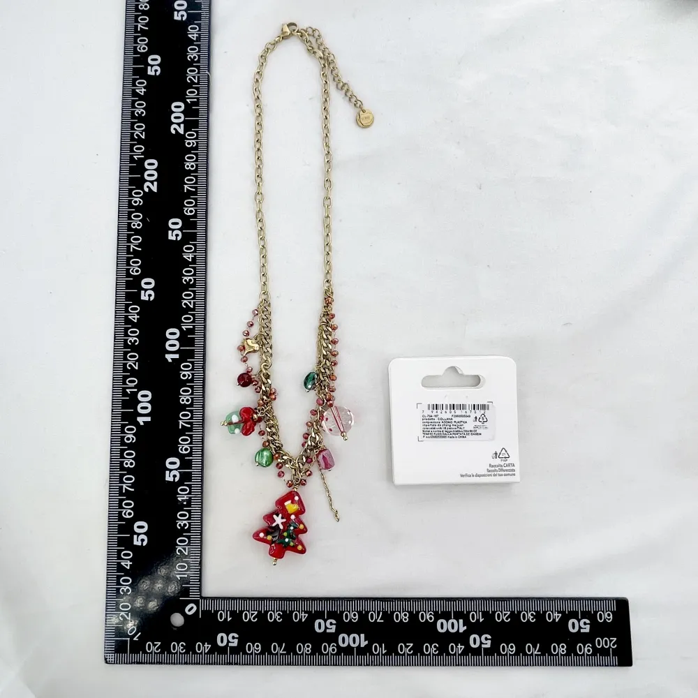 Albero di Natale Rosso-Collana Corta Moda in Acciaio - CAC-794-167