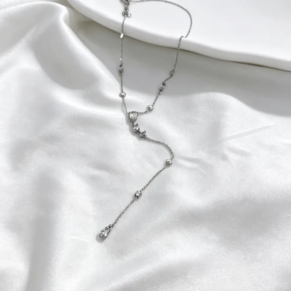 Goccia-Collana Corta a Y in Acciaio - CL-795-12977