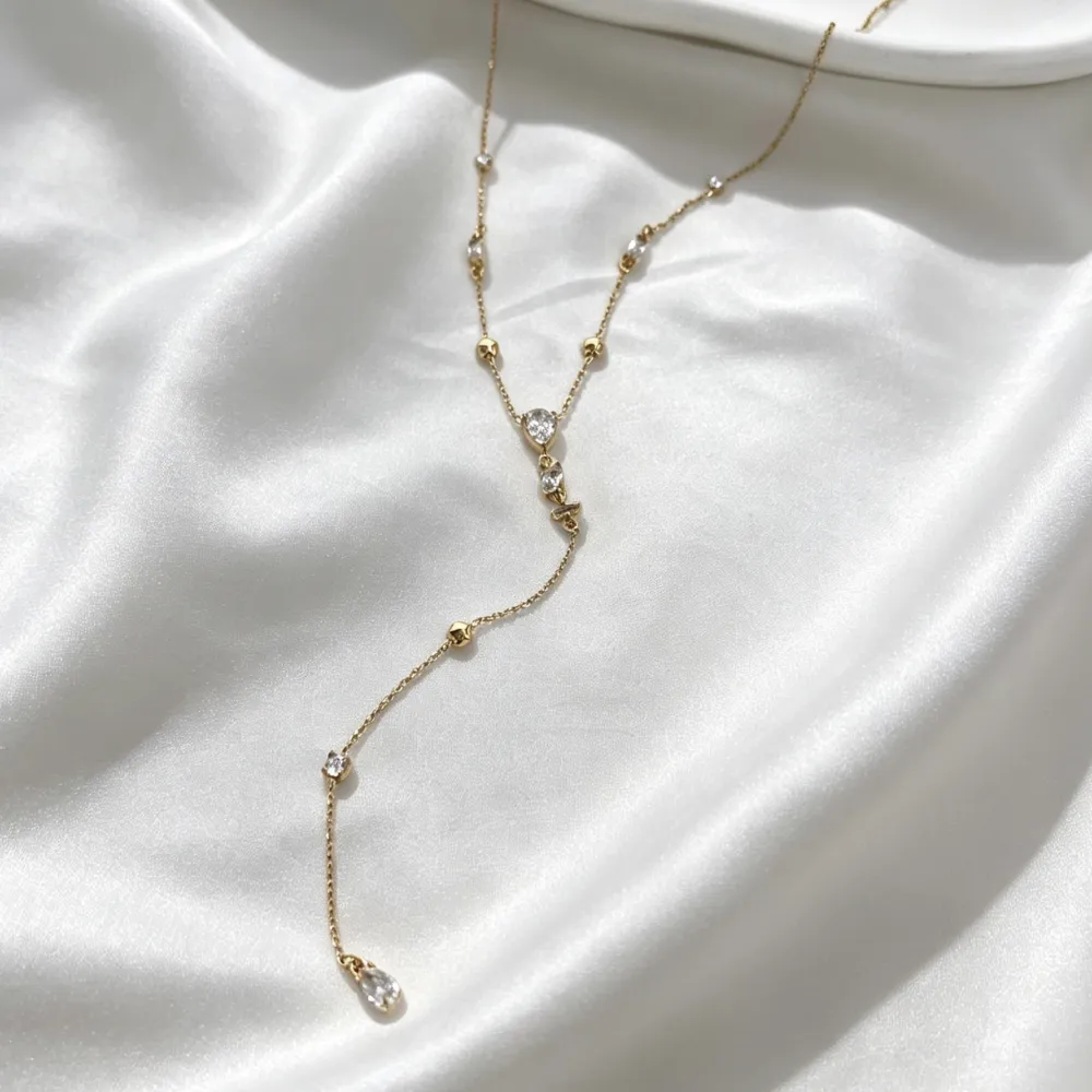 Goccia-Collana Corta a Y in Acciaio - CL-795-12977