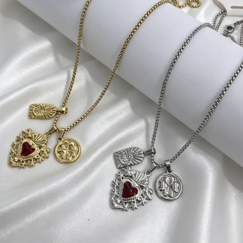 Sacro Cuore-Collana corta in Acciaio - CL-413-3845