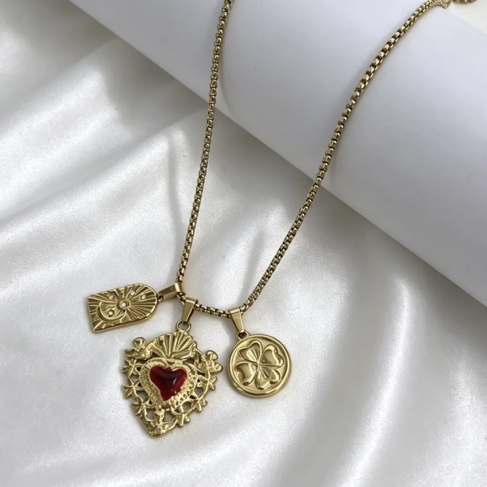 Sacro Cuore-Collana corta in Acciaio - CL-413-3845