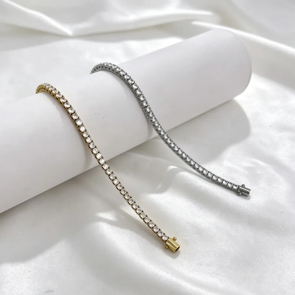 Tennis -Bracciale in Acciaio con Chiusura - BAC-103-AA6826B/3MM/17CM