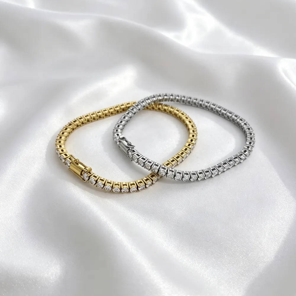 Tennis -Bracciale in Acciaio con Chiusura - BAC-103-AA6826B/3MM/18CM