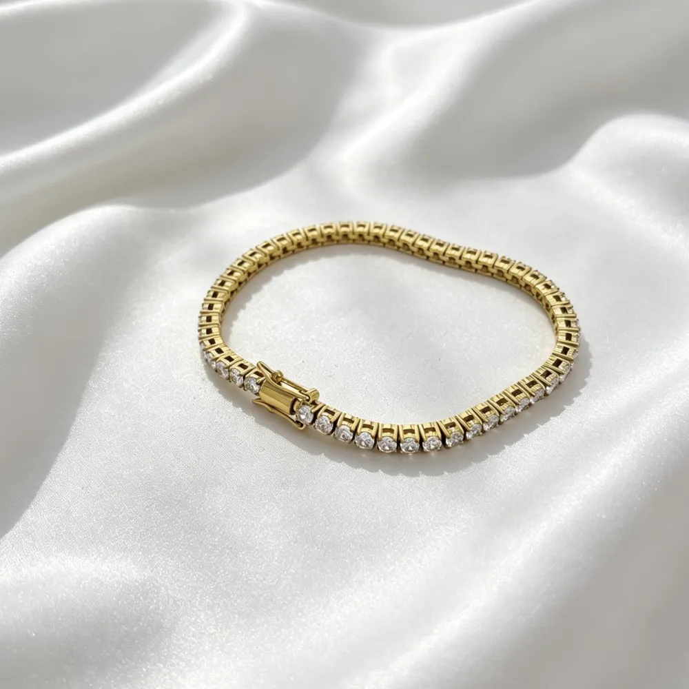 Tennis -Bracciale in Acciaio con Chiusura - BAC-103-AA6826B/3MM/18CM
