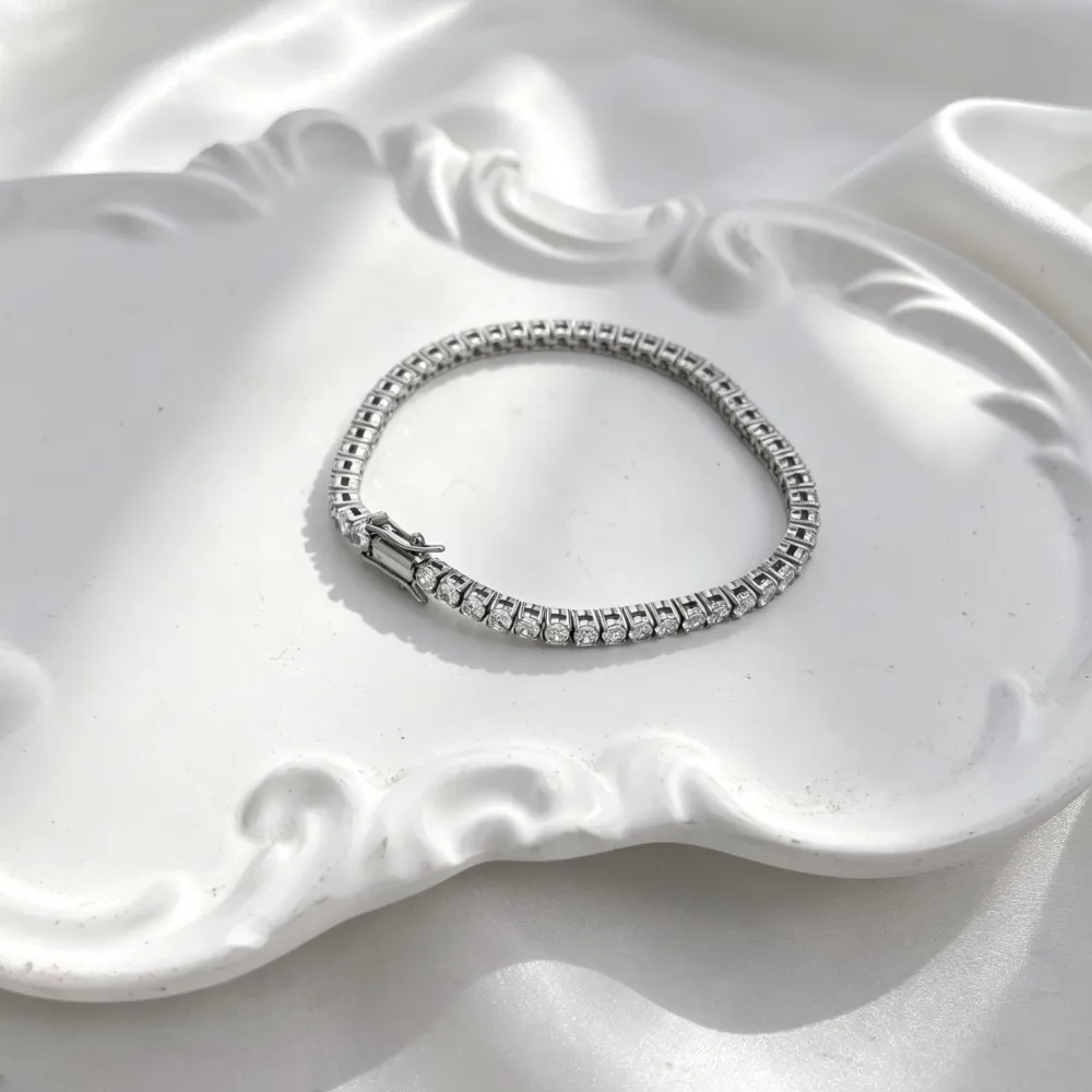 Tennis -Bracciale in Acciaio con Chiusura - BAC-103-AA6826B/3MM/18CM