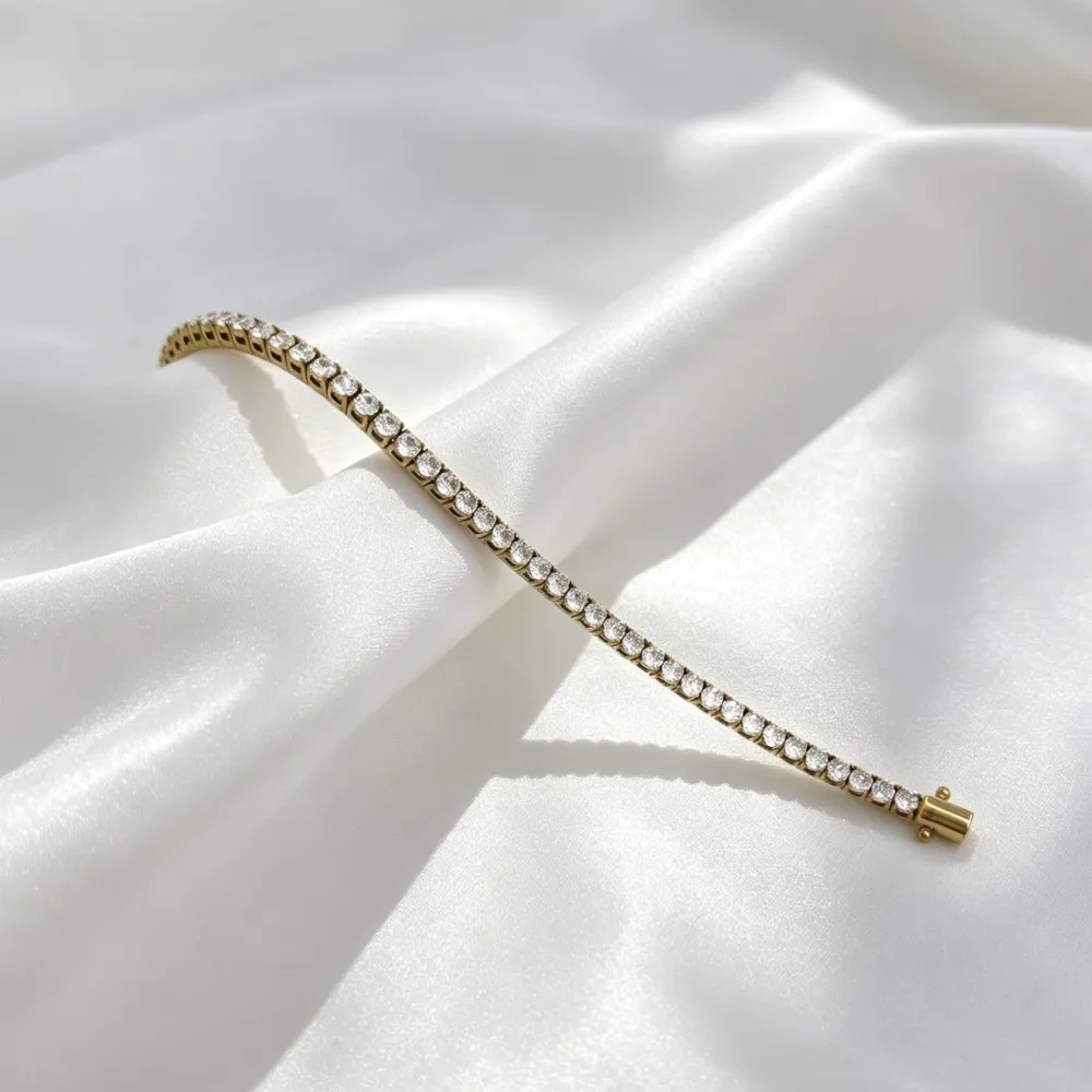 Tennis -Bracciale in Acciaio con Chiusura - BAC-103-AA6826B/3MM/18CM