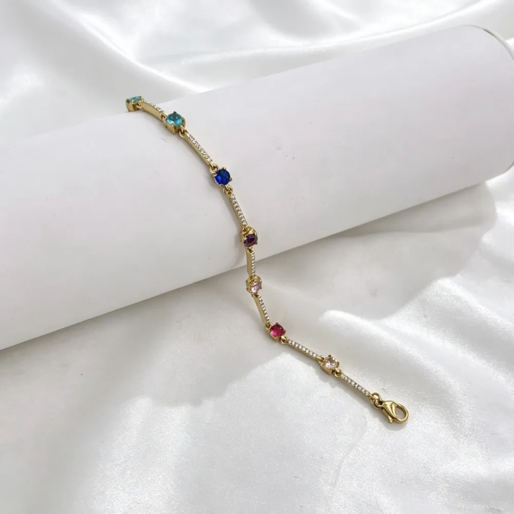 Punto Luce -Bracciale in Acciaio con Chiusura Moschettone  - BAC-103-AA7283B