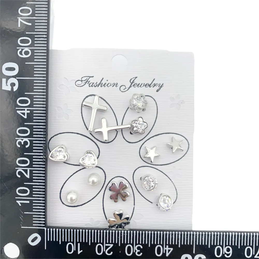 OPM6549-Set 7 Paia Mini Orecchini-Orecchini a Lobo_2