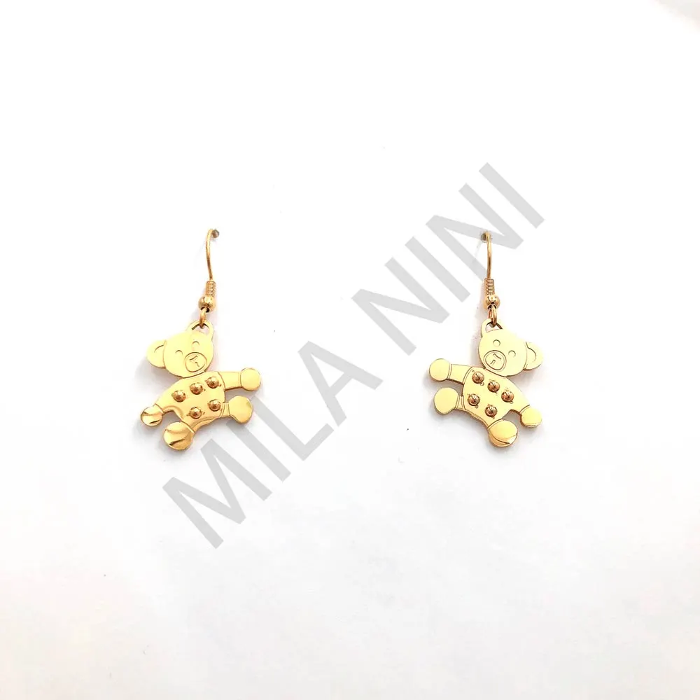 Orsetti 5 puntini - Orecchini pendenti in acciaio_2