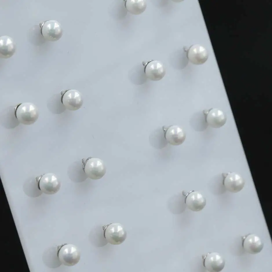 Perla Conchiglia 5 cm - in acciaio(Conf. da 12 paia)_Bianco_2