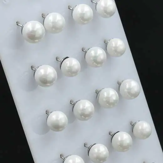 Perla Conchiglia 7 mm - Orecchini (Conf. da 12 paia)_Bianco_2