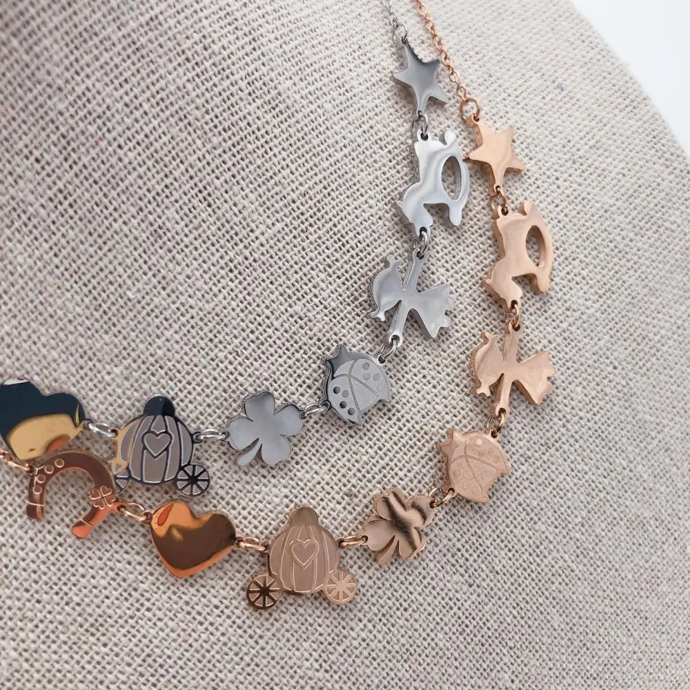 PORTA FORTUNA  FAVOLE  MIX 3995   -COLLANA ACCIAIO_2