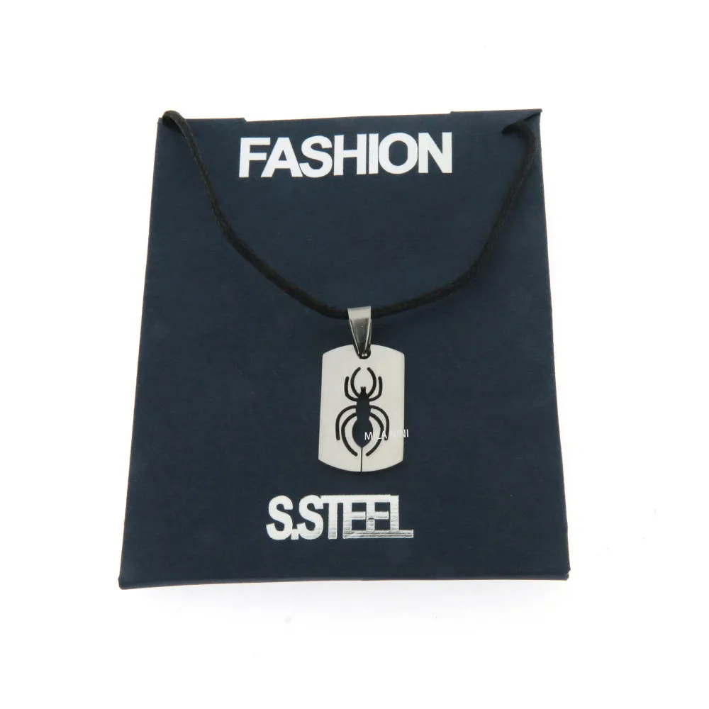 Ragno Rettangolo - Collana Corta Unisex_Acciaio_2