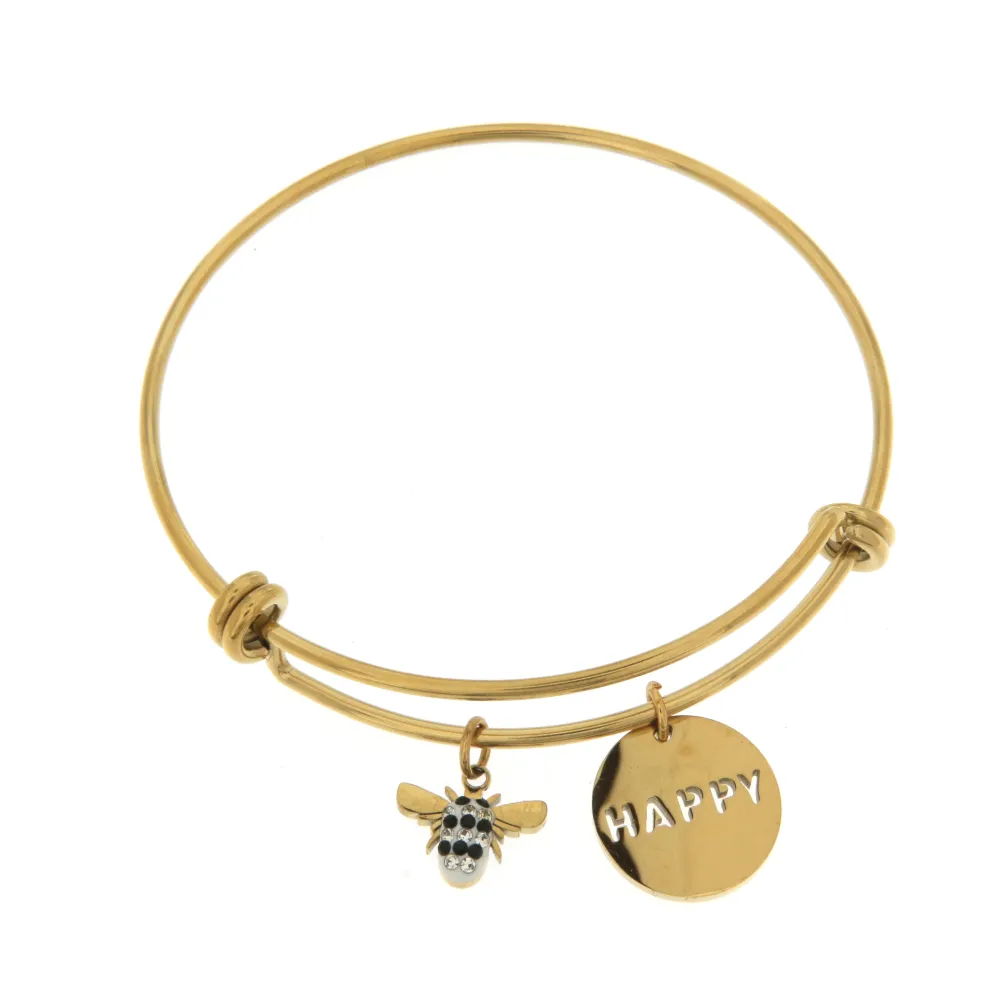 SBRA Ape Happy 0954 - Bracciale Rigido Acciaio_Oro Giallo_1