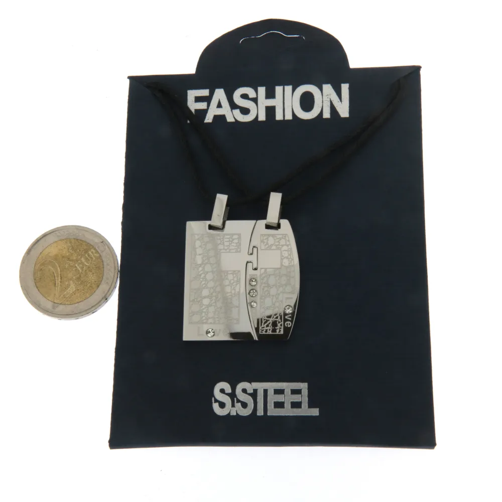 Targhet Croce - Collana Doppia Acciaio_Acciaio_2