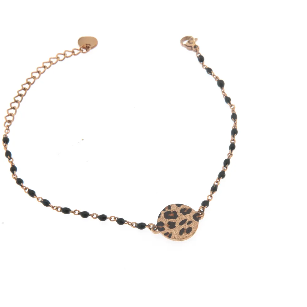 Tondo Maculato- Bracciale Donna in Acciaio_Oro Rosa_1