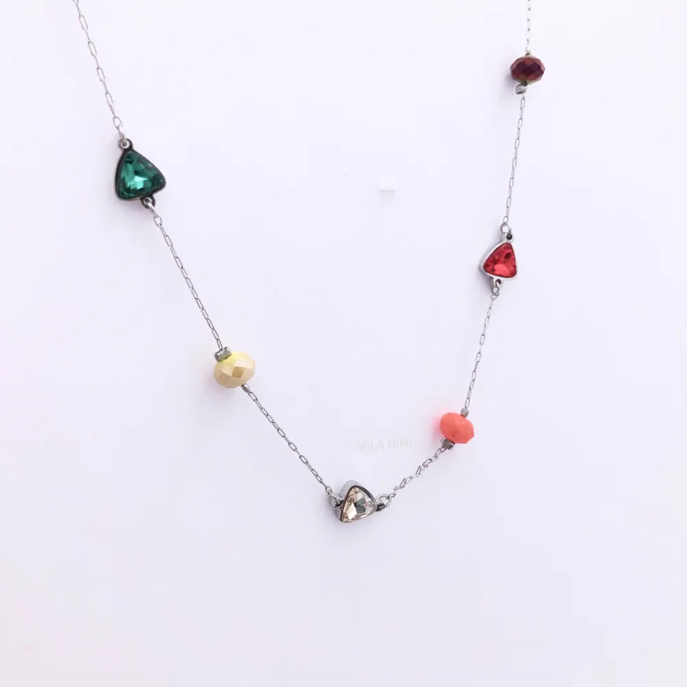 Triangolo e cristallo  Girocollo 5116 Collana Acciaio_2