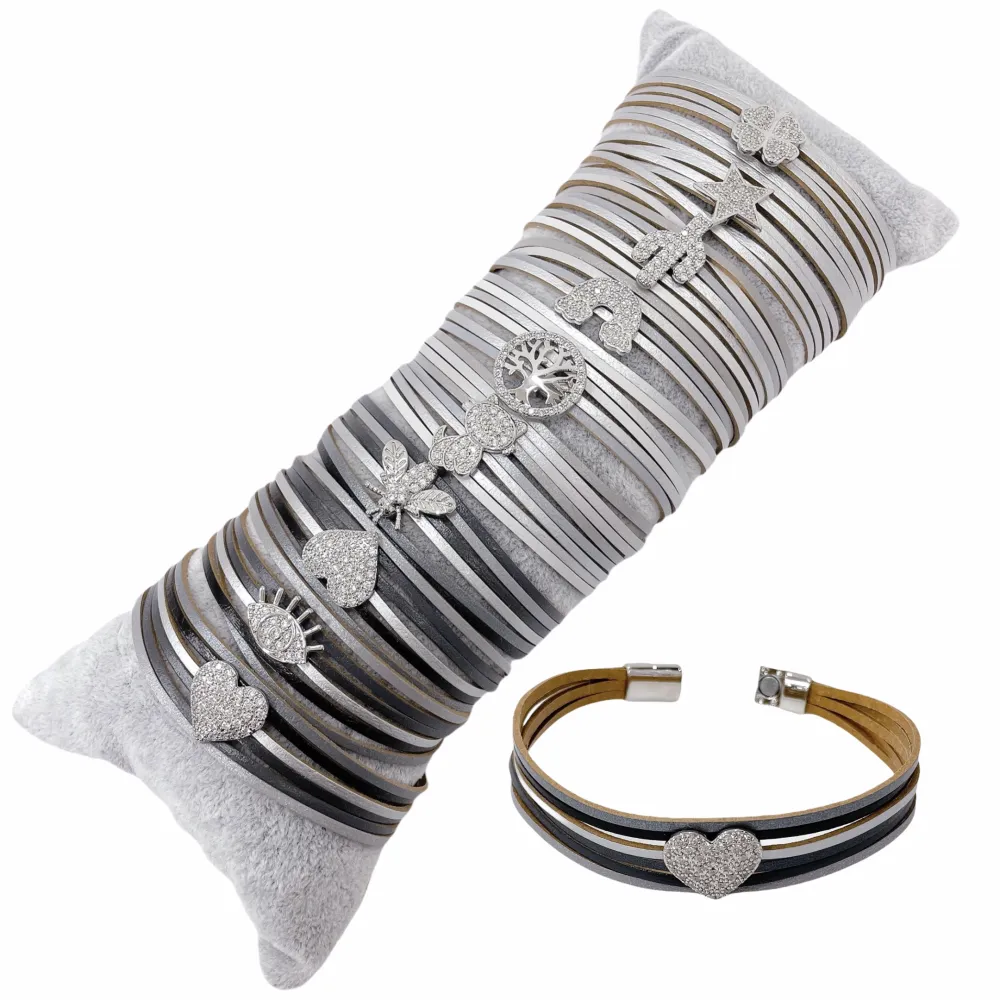 10Pz Bracciali +Cuscino in Omaggio - BPM176-168-Multifili con Charmes-10 Pz Bracciali