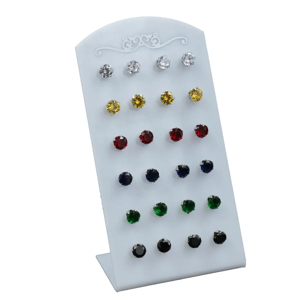 Orecchini punto luce a lobo in acciaio 7cm (Conf. da 13 paia) - 12 Paia Punto Luce 7 mm