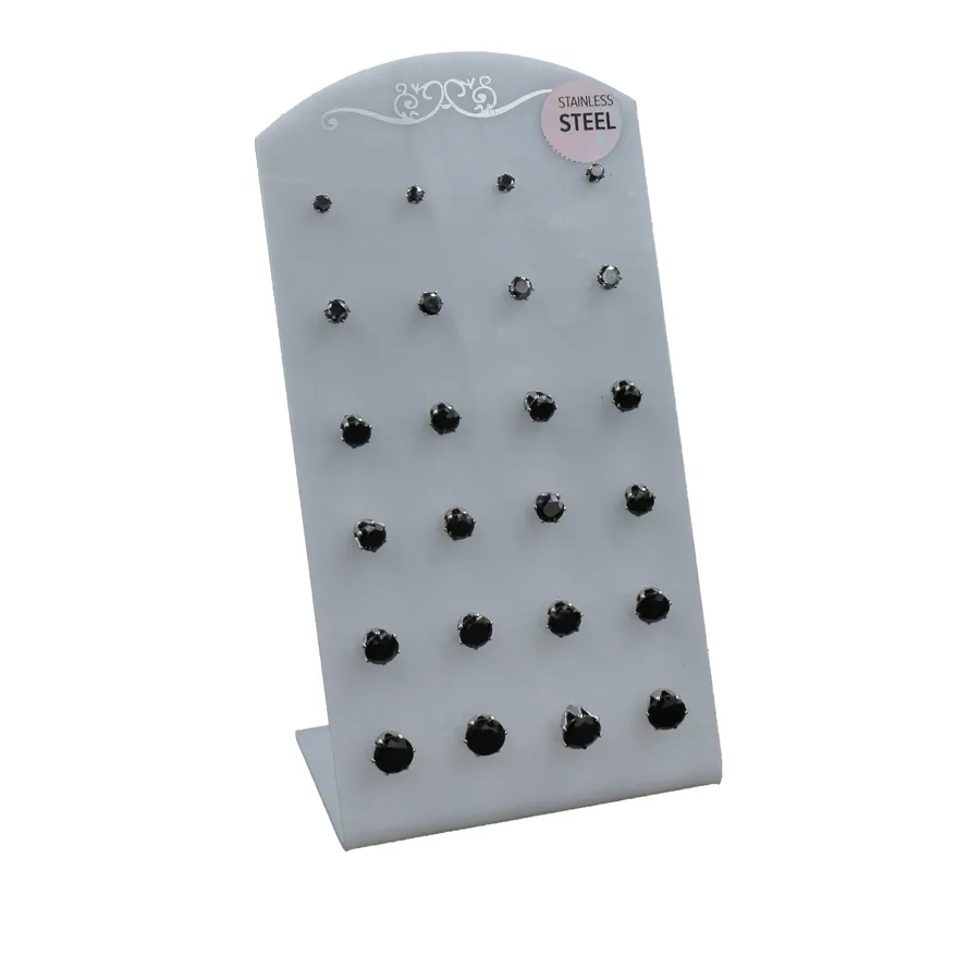 Orecchini punto luce a lobo in acciaio 3 cm (Conf. da 12 paia) - 12 Paia Punto Luce TONDO Scalare