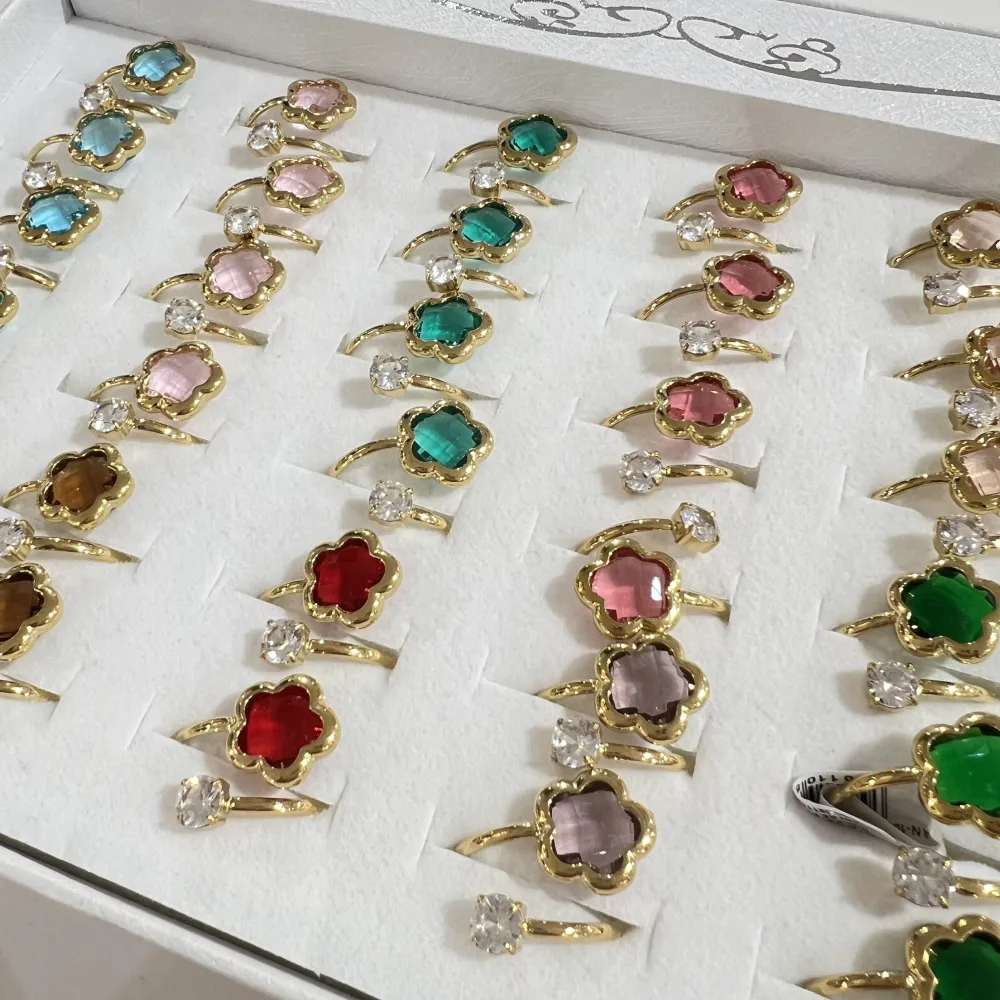 Fiore-36pz Anelli Regolabili in Acciaio - AN-103-AA6756R 10mm