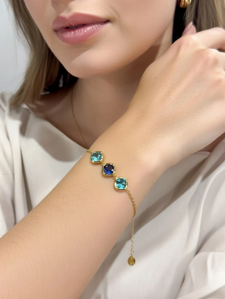 Tre Pietre Rombo -Bracciale in Acciaio - BR-103-AA5415B