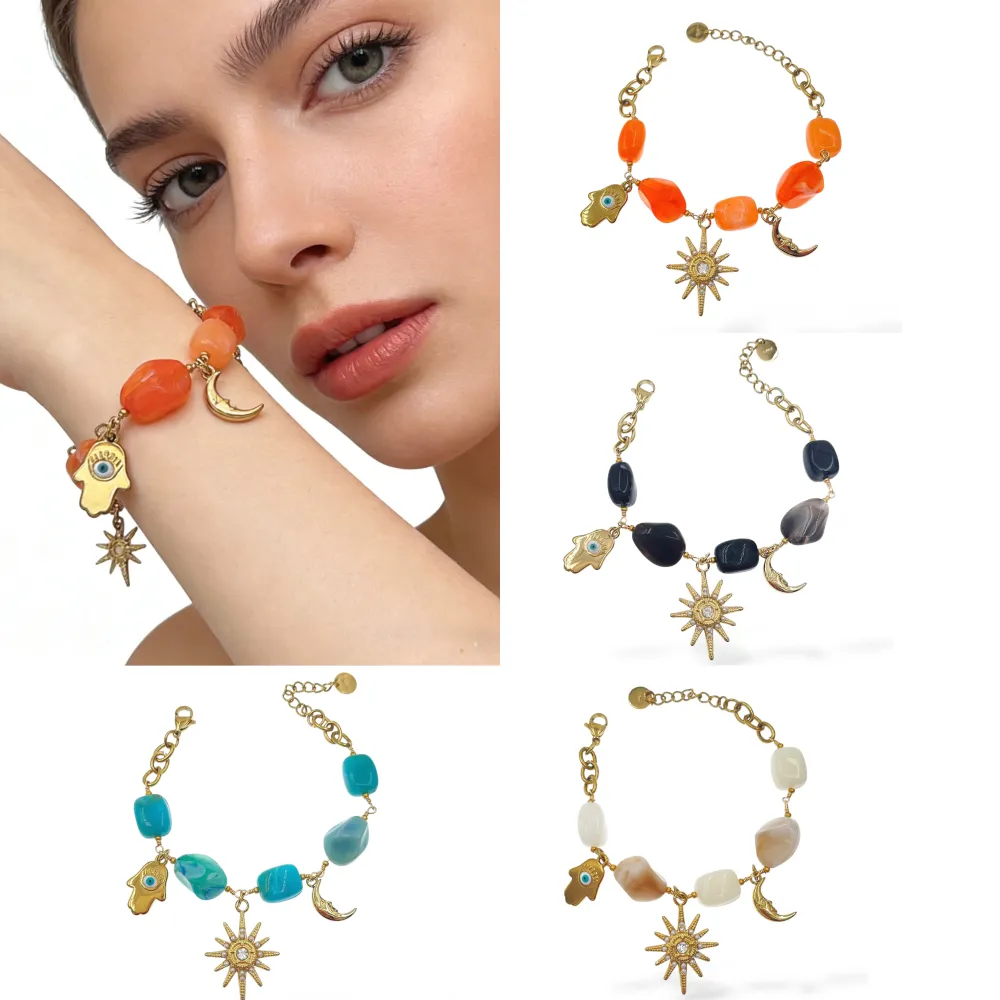 Sole Luna-Bracciale in Acciaio - BR-794-88 (Nero)