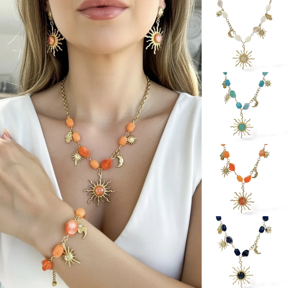 Sole Luna-Collana Corta in Acciaio - CL-794-38