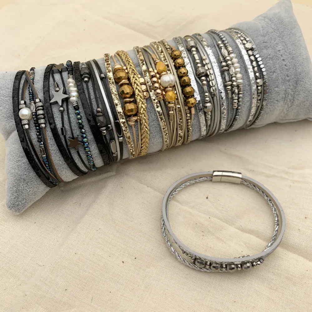 [BPM176-200-Multifili con Charmes- 10 Pz Bracciali] BPM176-200-Multifili con Charmes- 10 Pz Bracciali