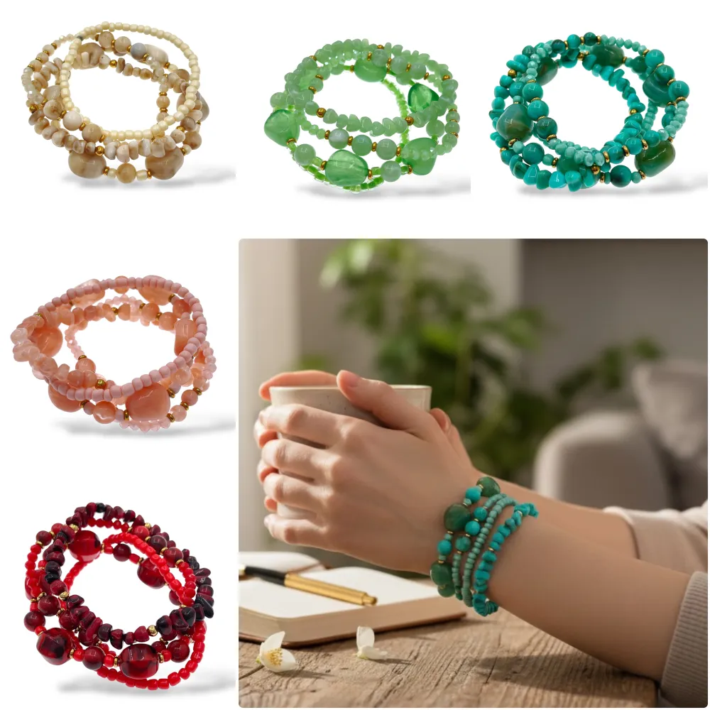[BR-732-514] Set 6pz Bracciali Elastici-Bracciali Moda - BR-732-514