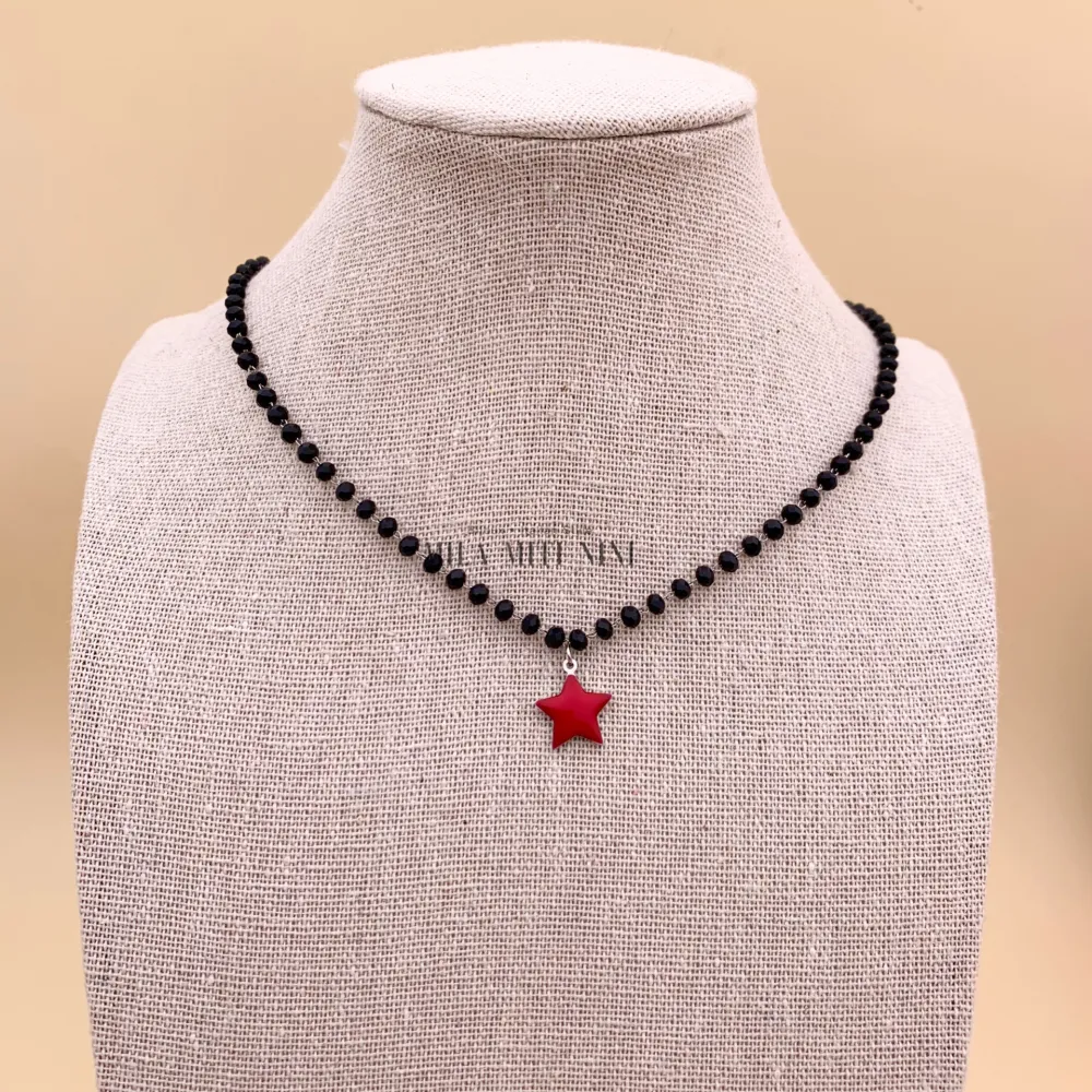 CAC413-2118-Rosario Stella-Collana Corta in Acciaio (Argento)