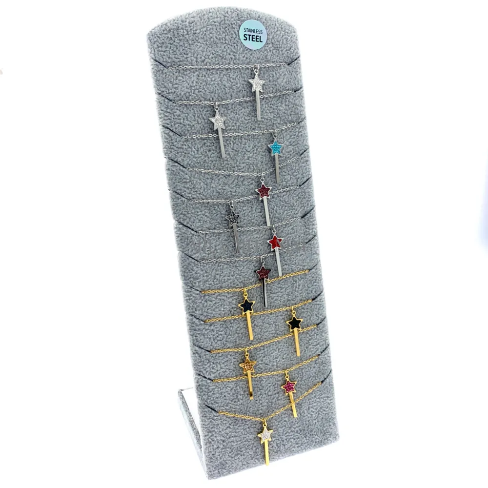 CPA413-2335-Bacchetta Magica-12Pz Collane in Acciaio