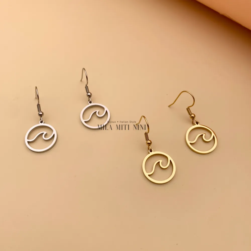 OAP413-719-Onda-Orecchini in Acciaio