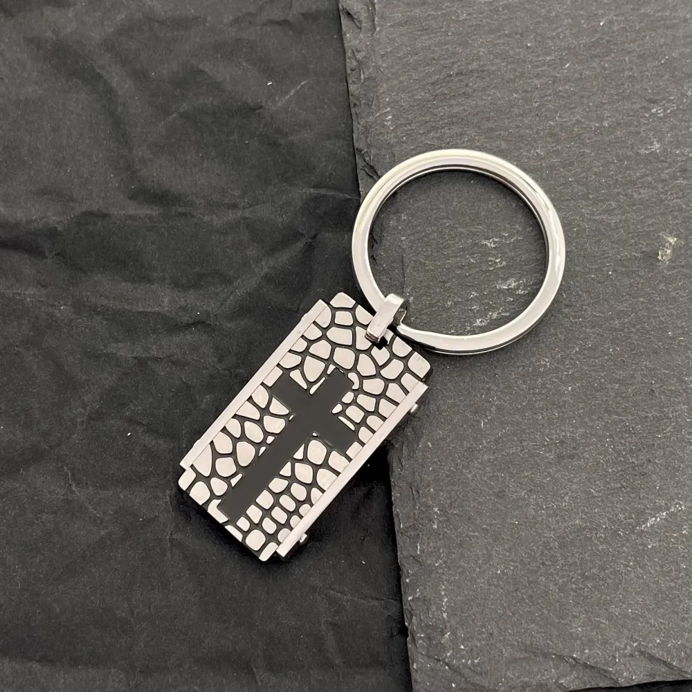 [PO-600-H285] Croce-Portachiavi da Uomo in Acciaio - PO-600-H285