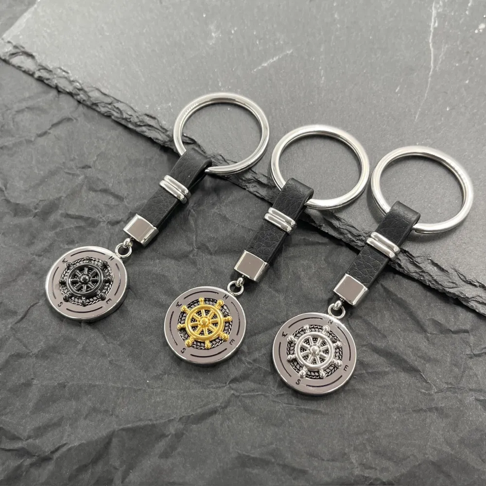 Timone-Portachiave da Uomo in Acciaio - PO-600-H370 (Argento Oro)