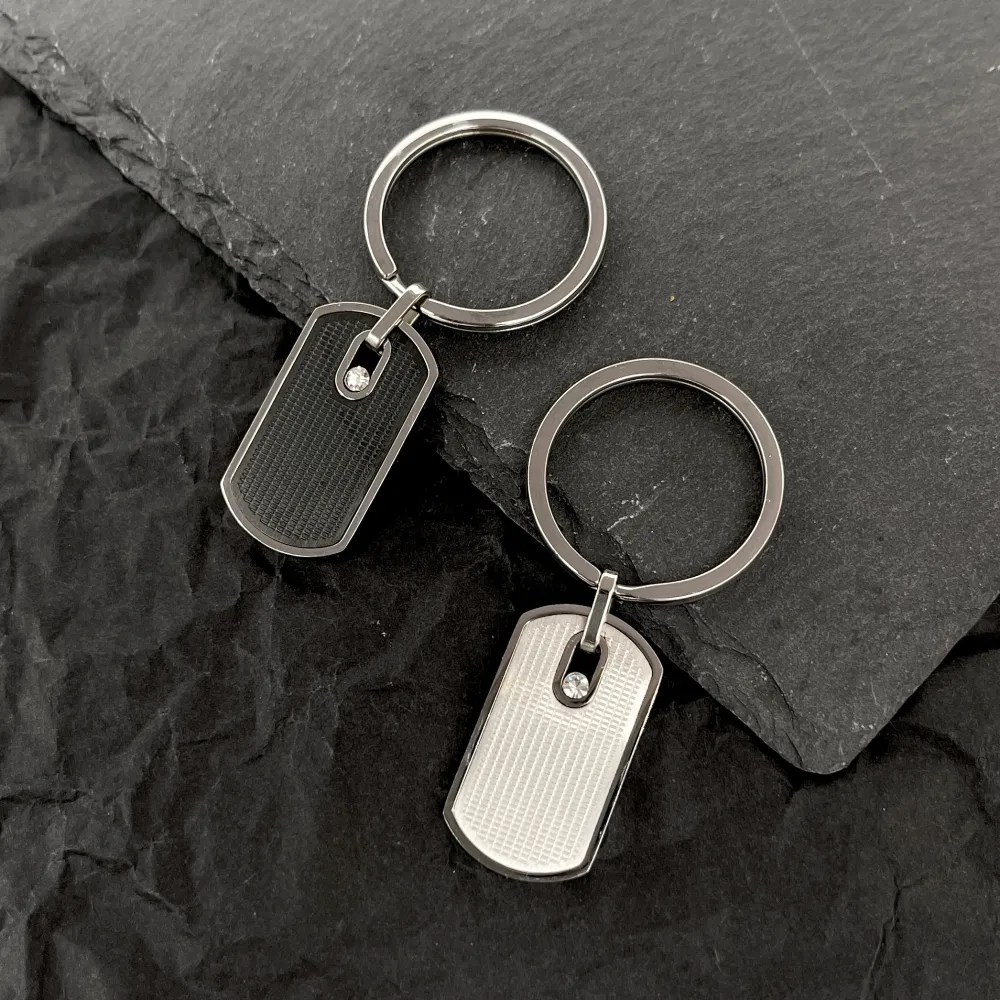 Targhet con Punto Luce-Portachiavi da Uomo in Acciaio - PO-600-H388