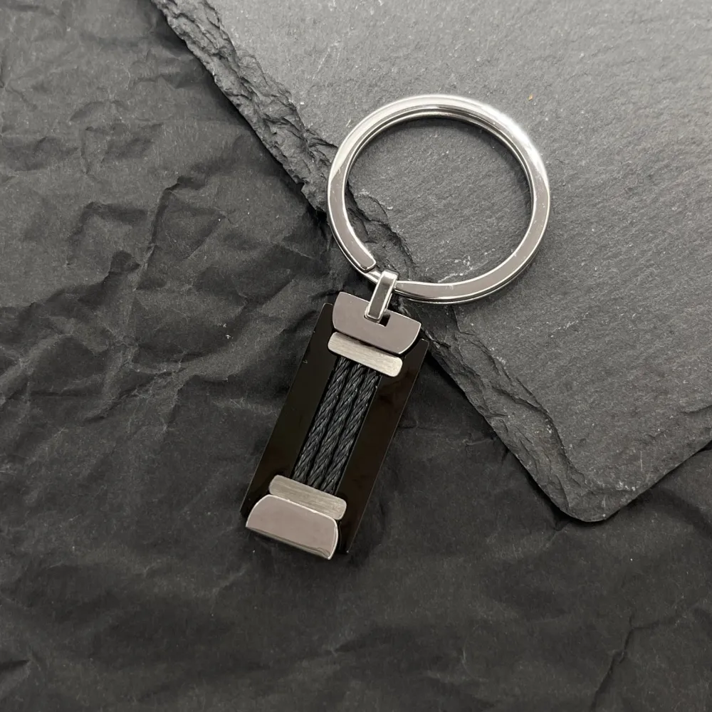 Targhet-Portachiavi da Uomo in Acciaio - PO-600-H389 (Argento)