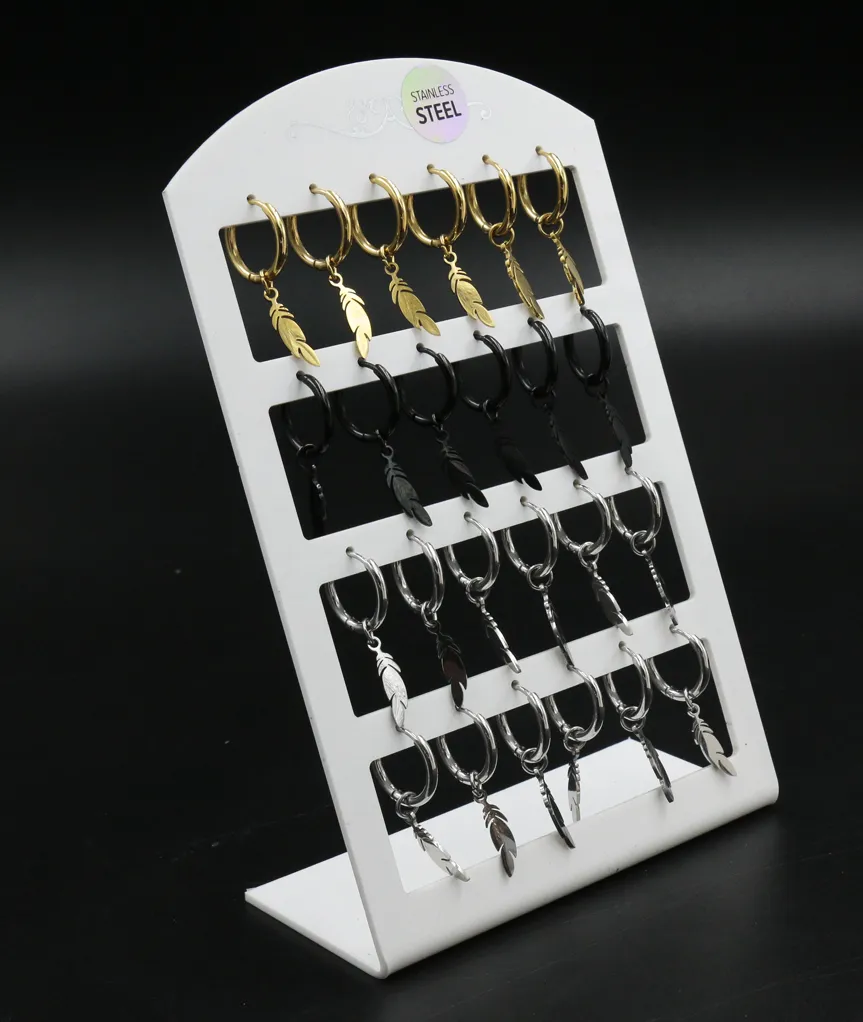 Piume - Orecchini a Cerchio 2x12 (Conf.12 Paia)