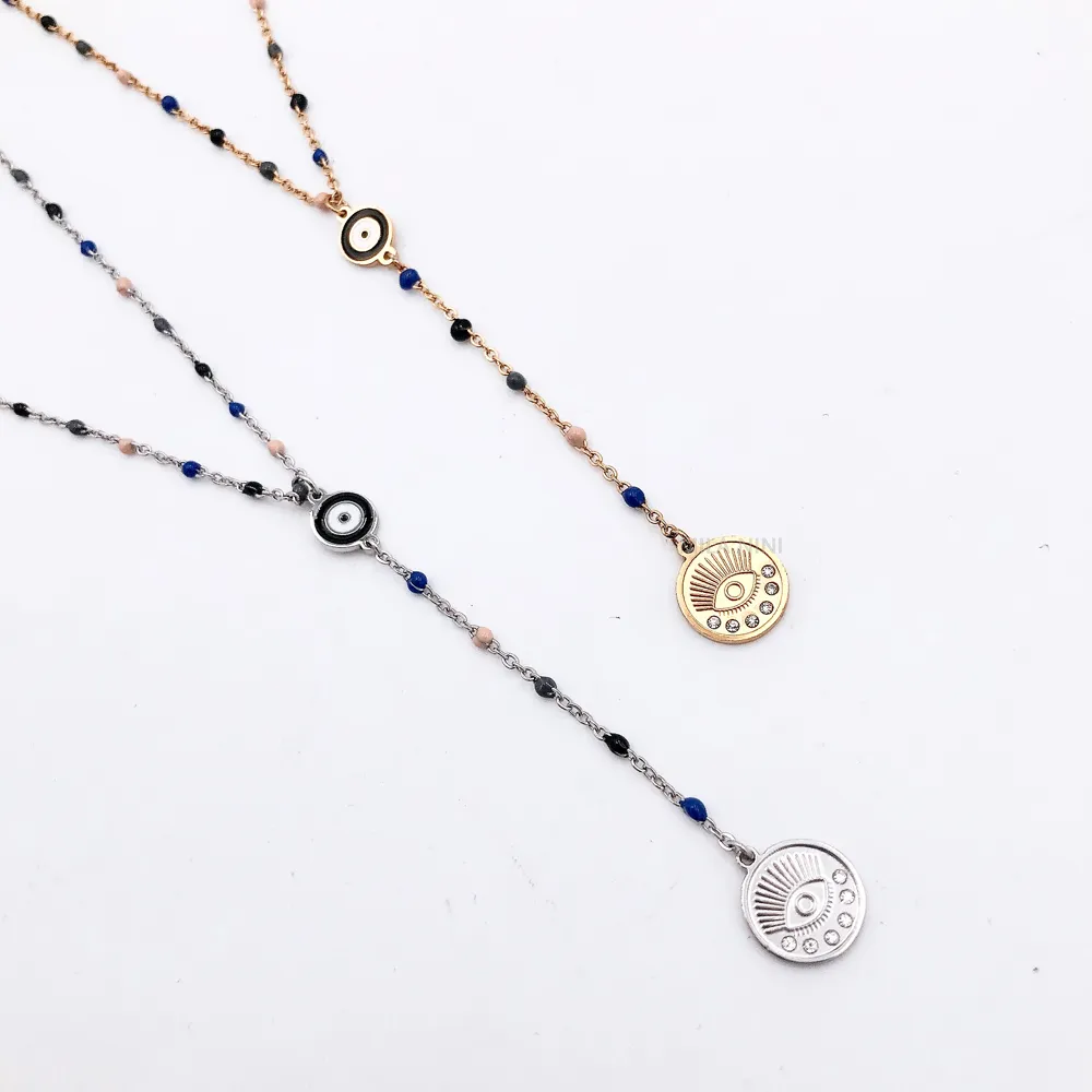 SCCC Occhi Rosario a Y 4686- Collana acciaio (ac ci ai o)