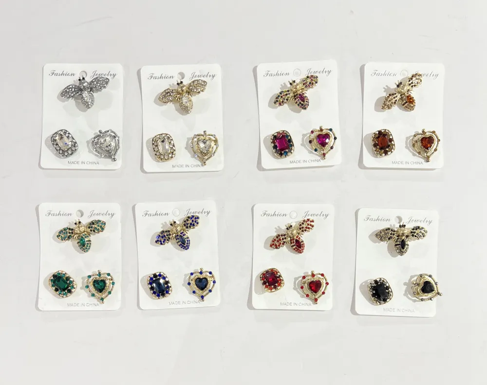 Ape Rettangolare Cuore-Set 3Pz Spille in Metallo - SP-312-341K