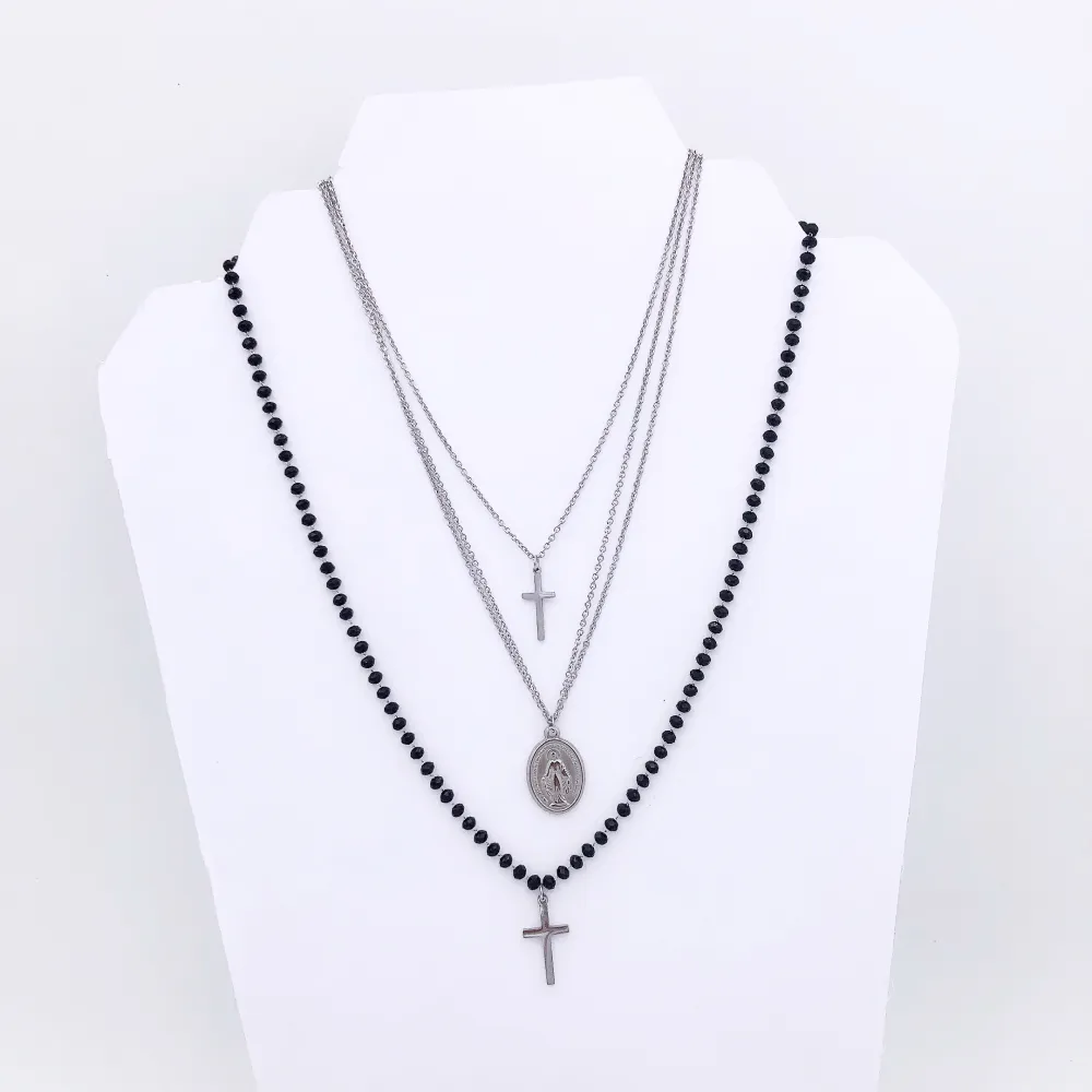 VCAC Croce Madonina  catena rosario 6621  - Collana acciaio (ac ci ai o)