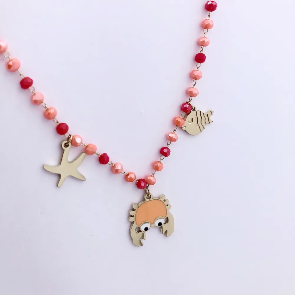 VCAC Granchio pesce stella marina catena rosario arancione 6653 (ac ci ai o)