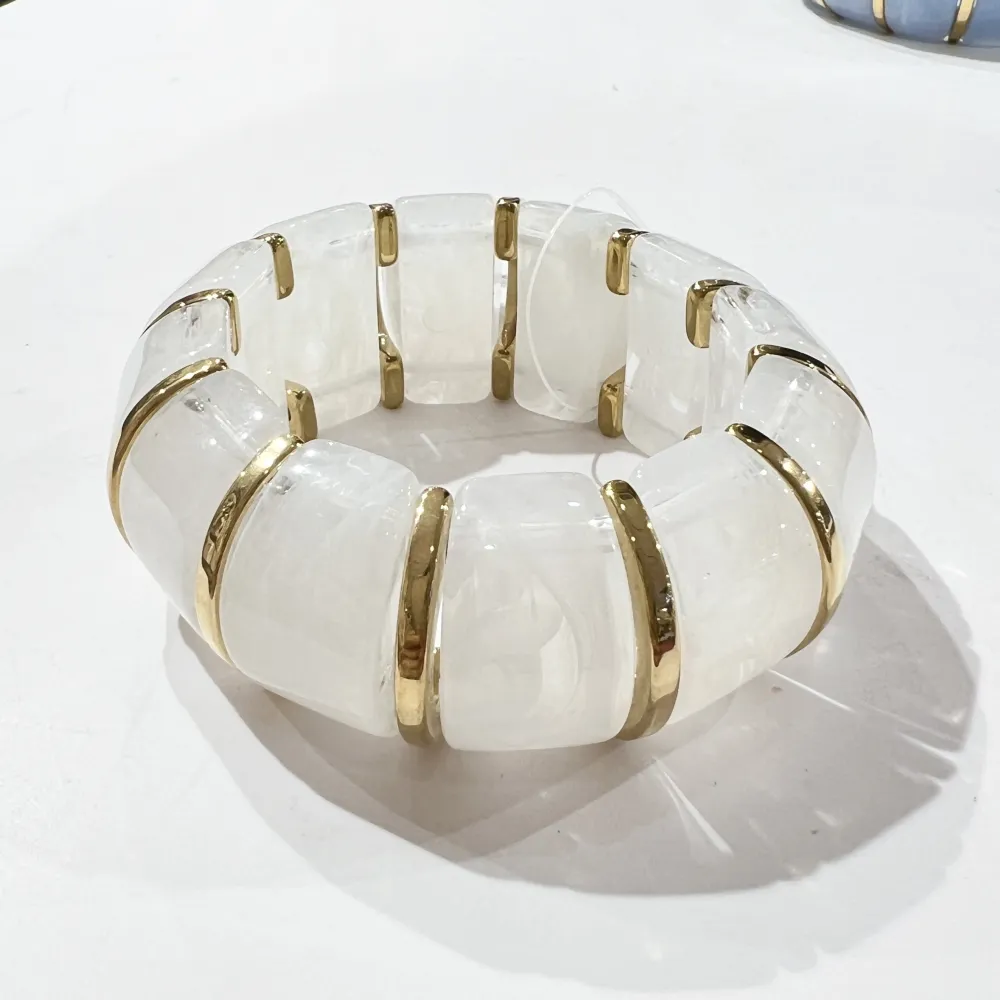 Semplice -Bracciale Elastico Moda in Resina - BMM-103-AA6819B (Bianco)