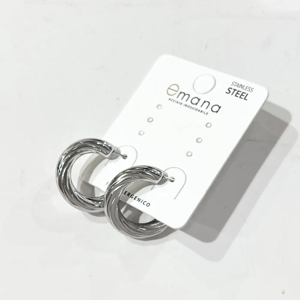 Cerchio  -Orecchini in Acciaio - OR-103-AA6539E (Argento)